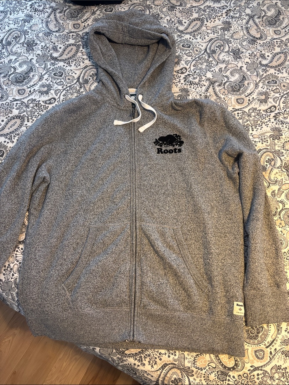 Roots Gray  Zip-Up Hoodie